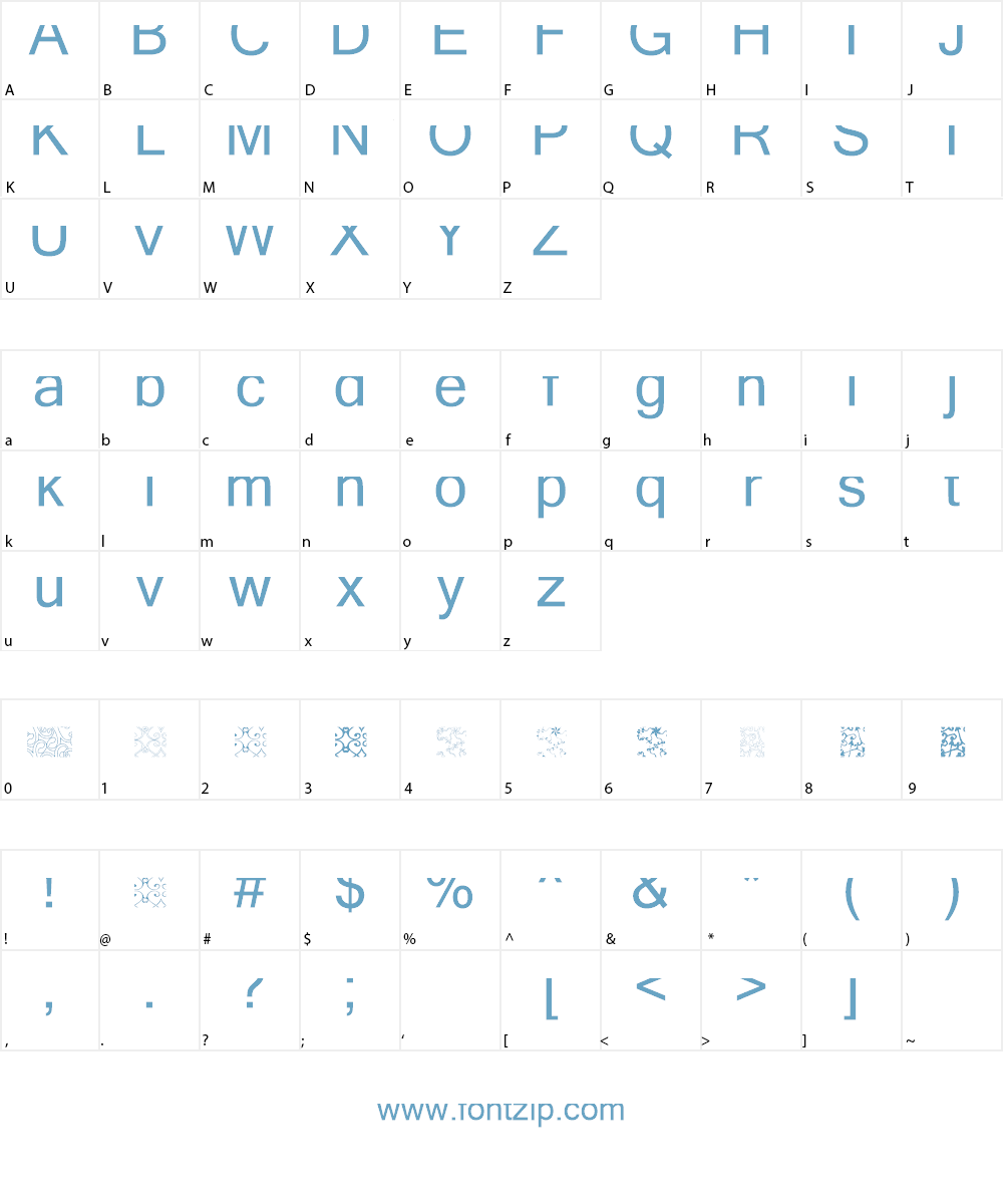 Maya Tiles PROMO Font Character